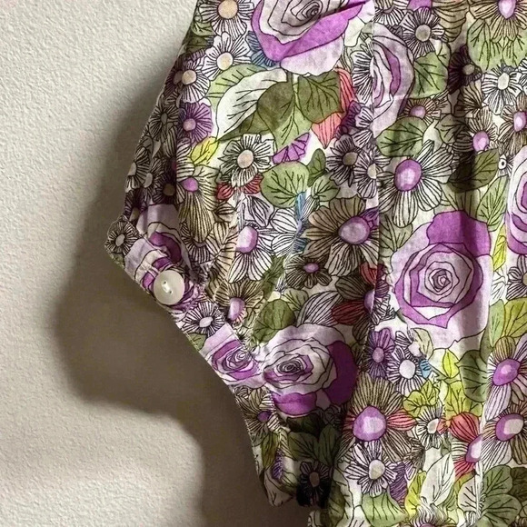 EUC | Y2K Ann Taylor LOFT Floral Print Blouse | Women’s Size M - Picture 8 of 10